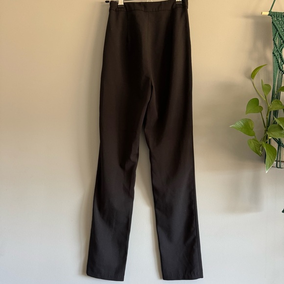 NWOT Lulus Kick It Black High-Waisted Trouser Pants, XS - Picture 5 of 7